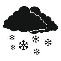 icono de vacaciones de nube de nieve, estilo negro simple vector