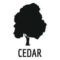 Cedar tree icon, simple black style vector