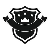 Badge quality icon, simple black style vector