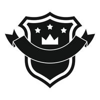 icono de calidad de insignia, estilo negro simple vector