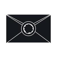 Envelope with wax seal icon, simple style vector