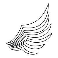 Wing icon, outline style vector