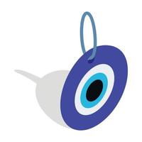 Evil eye, Turkish amulet icon, isometric 3d style vector