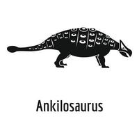 icono de anquilosaurio, estilo simple. vector