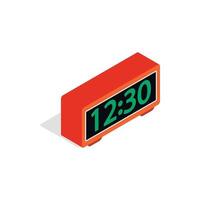 Digital clock icon, isometric 3d style vector