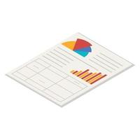 Office paper icon set, isometric style vector