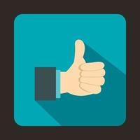 Thumb up gesture icon in flat style vector