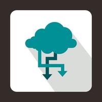 Cloud and arrows icon, flat style vector