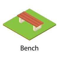 Small bench icon, isometric style vector