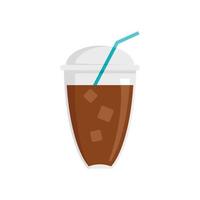 Ice coffee icon, flat style vector