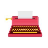 Retro style typewriter icon, flat style vector