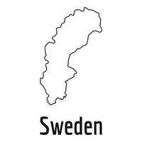 Sweden map thin line vector simple