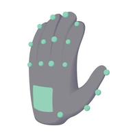 Electronic glove icon, cartoon style vector