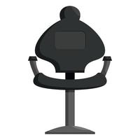 Black barber chair icon, cartoon style vector