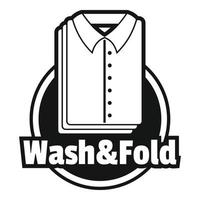 Laundry shirt wash and fold logo, simple style vector