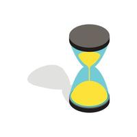 Hourglass clock icon, isometric 3d style vector