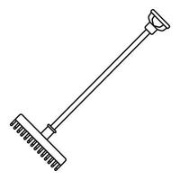 Rake icon, outline style vector