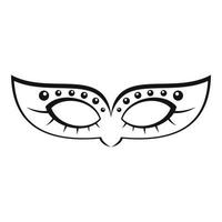 Mardi carnival mask icon, simple style vector