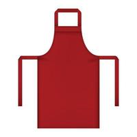 Red apron mockup, realistic style vector