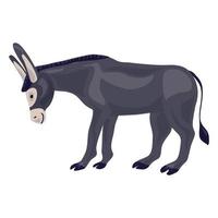 Donkey icon, cartoon style vector