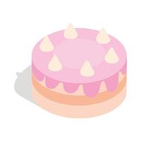 Cake icon, isometric 3d style vector