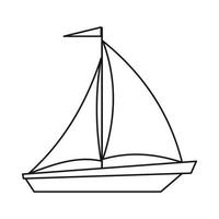 Boat with sails icon, outline style vector