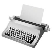 Vintage typewriter mockup, realistic style vector