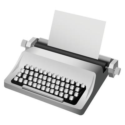 Vintage typewriter mockup, realistic style