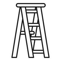 icono de escalera de madera, estilo de contorno vector