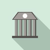 Bank building icon, flat style vector