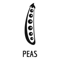 Peas icon, simple style. vector