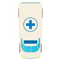 Ambulance car top view icon, cartoon style vector