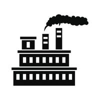 Eco factory icon, simple style vector