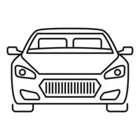 Front modern car icon, outline style vector