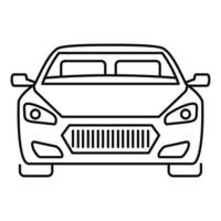 icono de coche moderno delantero, estilo de contorno vector