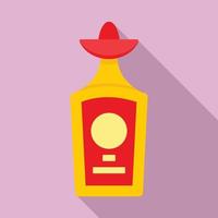 icono de botella de tequila, estilo plano vector