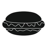 Hot dog icon, simple black style vector