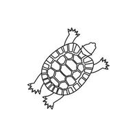 icono de tortuga, estilo de contorno vector