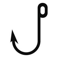 Big fish hook icon, simple style vector