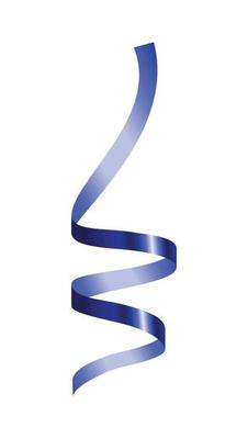 Blue serpentine ribbon mockup, realistic style