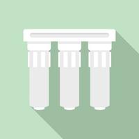 Triple water filtration icon, flat style vector