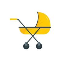 Modern baby carriage icon, flat style vector