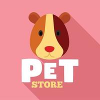 Pet store animal logo, flat style vector