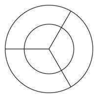 Circle diagram icon vector thin line