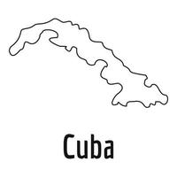 Cuba map thin line vector simple