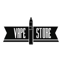 Vape store logo, simple style vector