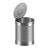 Open tincan mockup, realistic style vector