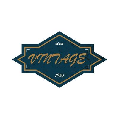 Black vintage  label on a white background