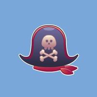 Cute cartoon pirate hat in vector illustration. Isolated object vector. Flat cartoon style