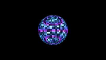 neon color mirror ball background loop video